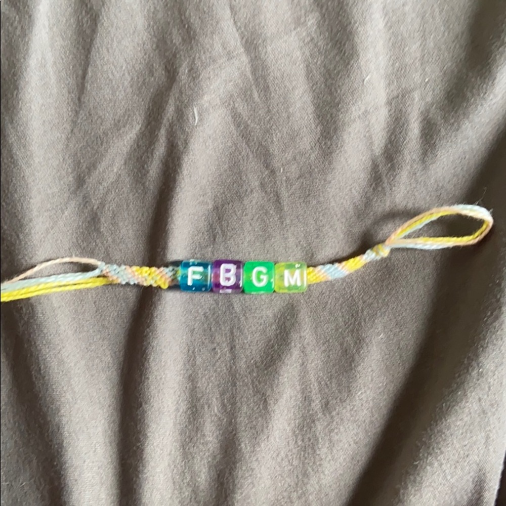 Handmade bracelet with sparkly letters